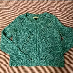 Sonoma Petite Comfy Cable Knit Teal Long Sleeve Sweater, Size PL